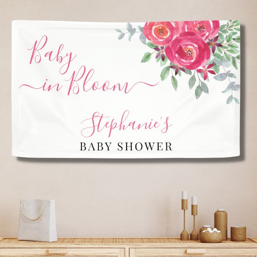 Roze Baby shower van Floral Spandoek