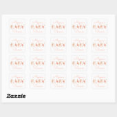 Roze Baby shower van Floral Vierkante Sticker (Vel)