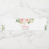 Roze Baby shower van Floral Waterfles Etiket (Enkel label)