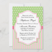 Roze Baby shower van Gingham Elephant Kaart (Achterkant)