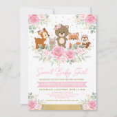 Roze Baby shower van goudhaver Kaart (Voorkant)