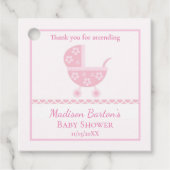 Roze Baby shower van het griffiemeisje Bedankjes Labels (Voorkant)
