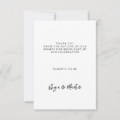 Roze Baby shower van het hart Bedankkaart (Achterkant)