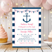 Roze Baby shower van het meisje van de marine Kaart