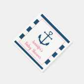 Roze Baby shower van het meisje van de marine Servet (Hoek)