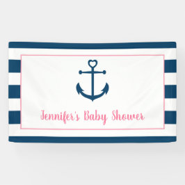 Roze Baby shower van het meisje van de marine Spandoek