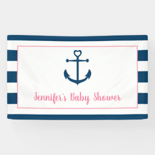 Roze Baby shower van het meisje van de marine Spandoek
