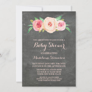 Roze Baby shower van hout van het pluis Kaart
