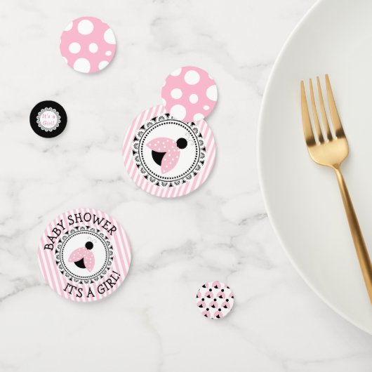 Roze Baby shower van Ladybug Girl Confetti (Groep)