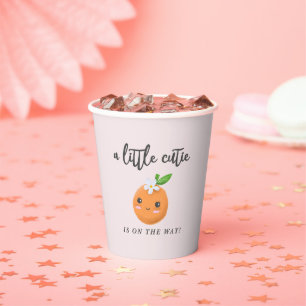 Roze Baby shower van Little Cutie Girl Papieren Bekers