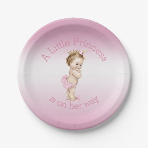Roze Baby shower van Little Princess Papieren Bordje