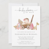 Roze Baby shower van Mail Girl Boho over lange afs Kaart (Voorkant)