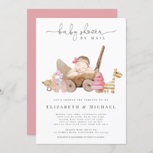 Roze Baby shower van Mail Girl Boho over lange afs Kaart