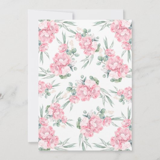 Roze Baby shower van olifant Kaart (Achterkant)