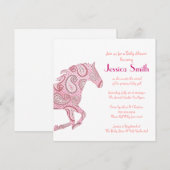 Roze Baby shower van Paisley Horse Kaart (Voorkant / Achterkant)