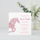 Roze Baby shower van Paisley Horse Kaart (Staand voorkant)