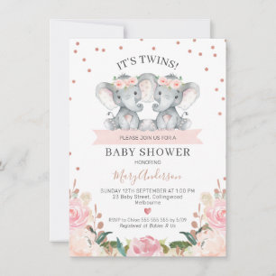 Roze Baby shower van vlinderbloemigen Kaart