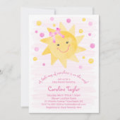 Roze Baby shower van zonneroze geel Kaart (Voorkant)