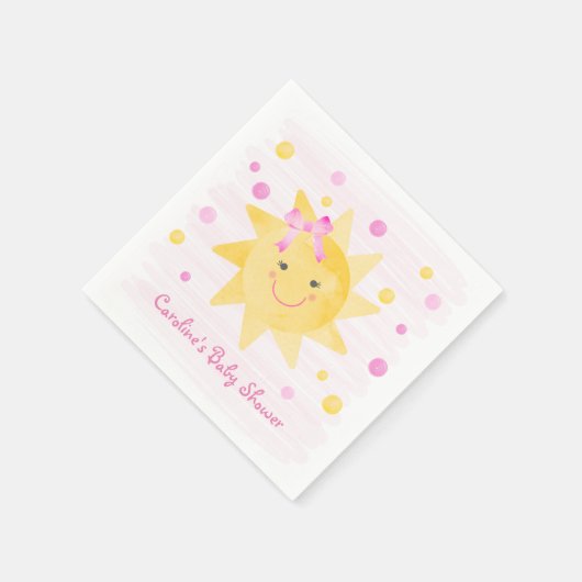 Roze Baby shower van zonneroze geel Servet (Hoek)