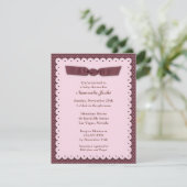 Roze Baby shower Vaste uitnodiging (Staand voorkant)