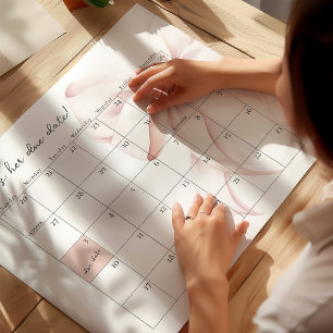 Roze Baby shower Vervaldatum Guess Game Poster