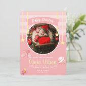 Roze Baby shower voor afspelen Kaart (Staand voorkant)