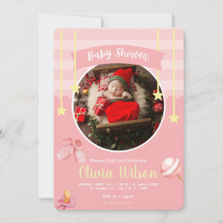 Roze Baby shower voor afspelen Kaart