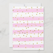 Roze. Baby shower voor blauwe en goudvlindervlinde Kaart (Achterkant)