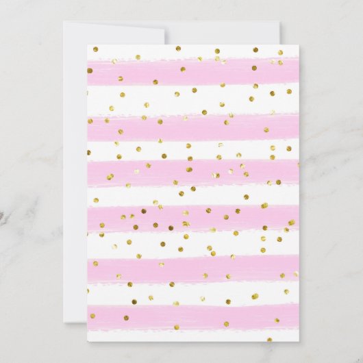 Roze. Baby shower voor blauwe en goudvlindervlinde Kaart (Achterkant)