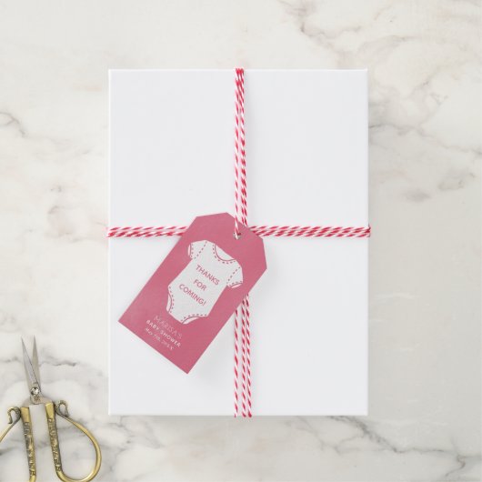 Roze Baby shower voor buikpak voor fort Labels Cadeaulabel (Met Touw)