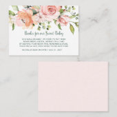 Roze Baby shower voor het aanvragen van een floree Aanbevelingskaartje (Voorkant / Achterkant)