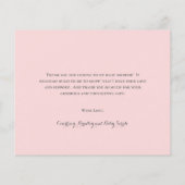 Roze Baby shower voor het kunstmeisje Hartelijk da (Achterkant)