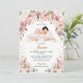 Roze Baby shower voor het slapengaan Kaart (Staand voorkant)