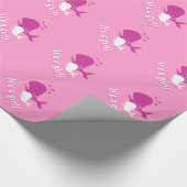 Roze baby shower voor het verpakken van walvis cadeaupapier (Hoek)