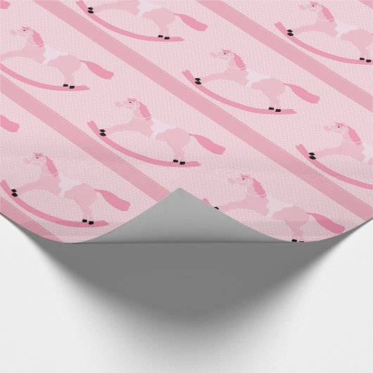 Roze baby shower voor het wikkelen van paardenpaar cadeaupapier (Hoek)