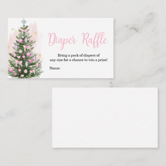 Roze Baby shower voor kerstmis Visitekaartje (Voorkant / Achterkant)