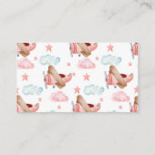 Roze Baby shower voor vliegtuigklep Informatiekaartje (Achterkant)