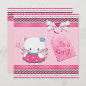 Roze Baby shower voor warme katjes Kaart (Voorkant / Achterkant)