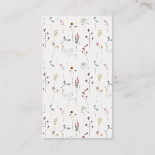 Roze Baby shower voor Wildflower Crest Display Informatiekaartje (Achterkant)