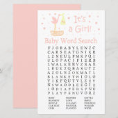 Roze Baby shower voor winkelnest Word Search Game (Voorkant / Achterkant)
