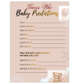 Roze baby shower voorspellingen spel