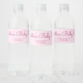 Roze Baby shower Waterfles Etiket (Flessen)