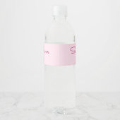 Roze Baby shower Waterfles Etiket (Achterkant)
