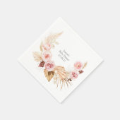 Roze Baby shower Waterverf Boho Floral Servet (Hoek)