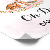 Roze Baby shower Waterverf Cloud Roos Welkom Poster (Hoek)