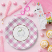 Roze Baby shower Waterverf Pumpkin Papieren Bordje (Feest)