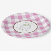 Roze Baby shower Waterverf Pumpkin Papieren Bordje (Gekanteld)