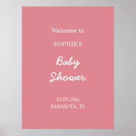 Roze Baby Shower Welkom Poster