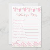 Roze Baby shower wenst Baby Kaart (Voorkant)