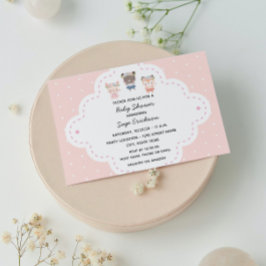 Roze Baby shower Woodland Kaart